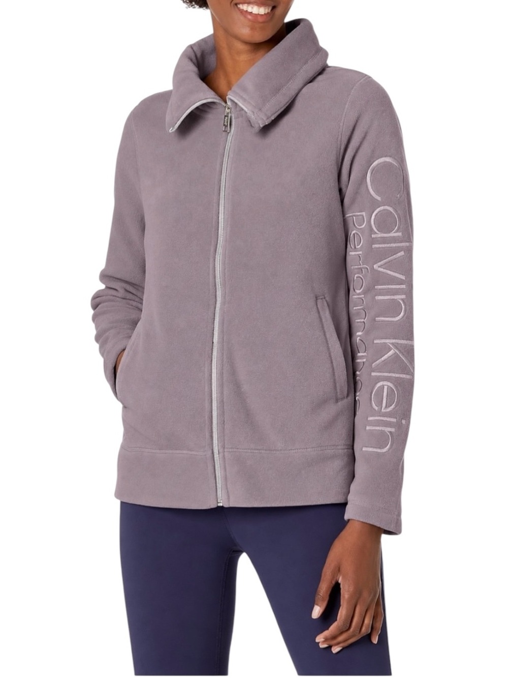 Calvin Klein performance Full-zip Tech Fleece Jacket Large Lavender Purple
